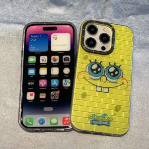 "sponge Bob" mult gaprymanlary şekilli iPhone modelli telefonlar üçin çehol.